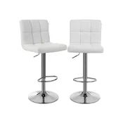 Songmics Set barskih stolov 46x42x96.5-118.5 cm bela