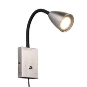 Trio Lighting Stenska svetilka Wanda z vtičem, mat nikelj - Dnevna soba/jedilnica - Sodobni - Kovina