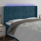 vidaXL vidaXL LED posteljno vzglavje temno modro 183x16x118/128 cm žamet, (20951810)