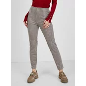 Beige womens plaid trousers ORSAY