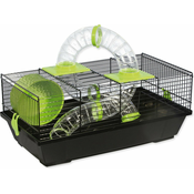 Kavez za male životinje Libor crni, oprema zelena 50,5x28x21cm