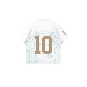 Kleidermafia Majica Oversize Brooklyn T-shirt - Ecru and Turquoise ecru