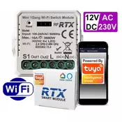 shumee WiFi TUYA +RF BREZNAPETNIČNI relejni krmilnik, napajanje 12V/230V