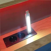 SONNENH Enojna postelja, 90 x 200 cm, siva, 214 x 112 x 78.5 cm, led osvetlitev, predali za shranjevanje, za spalnico
