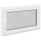 Vidaxl Okno za klet RISOR 100 x 70 cm PVC in steklo Bela