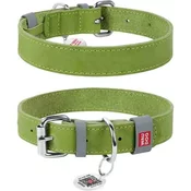WAUDOG Usnjena ovratnica 20mmx30-39cm zelena