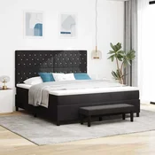 vidaXL vidaXL Postelja z vzmetnico z vzmetnico Črna 180 x 200 cm Žamet, (5000127181)