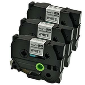 Komplet Brother TZe-S241 / TZ-S241 / PT / P-Touch 18mm, močnejše lepilo, kompatibilni trakovi (3)-črn izpis / bel trak