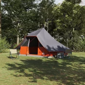 Tipi šator s krovom Siva i narancasta 364 x 281 x 257 cm taft