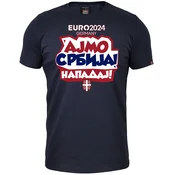 011Shop Muška majica kratkih rukava, Ajmo Srbija napadaj! EP 2024, Teget