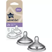 Tommee Tippee C2N Closer to Nature Teat cucelj za stekleničko Slow Flow 0m+ 2 kos