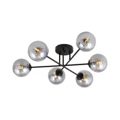 Luster na šipci ROMA 6xE14/10W/230V crna/dimljena