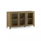 Vitrina iz masivnega bora v naravni barvi 142x80x40 cm Alessandra – Marckeric