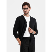 Ombre Mens knitted sweater with structured dots - navy blue