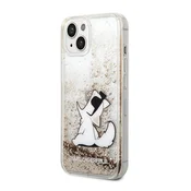 Maska za telefon Karl Lagerfeld Hc Liquid Glitter Choupette za iPhone 14 6.1 zlatna (KLHCP14SGCFD)
