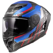 Motociklisticka kaciga koja pokriva cijelo lice LS2 FF807 Dragon Trax plavo-crvena