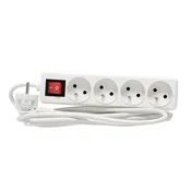 Podaljševalni kabel s stikalom 4 vtičnice 3m bel 64063