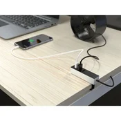 3-v-1 USB polnilnik belo-siv 94 mm x 22 mm