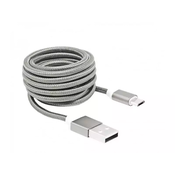 SBOX kabel USB A-B mikro 1,5m srebrn bombažna zaščita