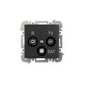 shumee Santra R-TV-SAT končna antenska vtičnica brez okvirja, vgradna, črna 4153-19