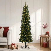 Umetno vitko božično drevo 120 cm 150 LED Toplo bela PE in PVC