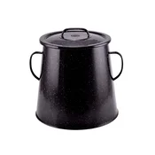 Lonec za mast z emajlirano površino 10L 22cm črne barve 54256