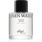 KUNDAL Objet Satin Glow Body Oil negovalno olje za telo za intenzivno vlažnost z vonjem Linen Water 100 ml