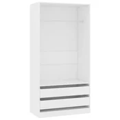 Vidaxl Garderobna omara bela 100x50x200 cm iverna plošča