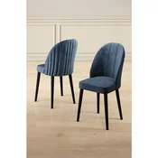 Hanah Home set trpezarijskih stolica Mara 4 kom, antracit tkanina Babyface, crne metalne noge