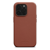 Woolnut usnjeni ovitek za iPhone 15 Pro z MagSafe - Cognac