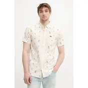 Košulja Rip Curl za muškarce, boja: bež, regular, s button-down ovratnikom, 01PMSH