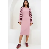 Trend Alaçati Stili Obleka svetlo roza