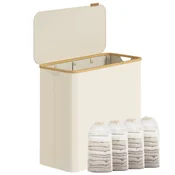 Songmics Košara za perilo 3 predelki 78x385x705 cm bela