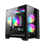 Infinity GameMax Infinity Mini BK kućište, Micro Tower, Crno, ITX, ATX, Kaljeno staklo, RGB