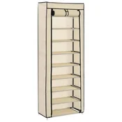 Ormaric za cipele s pokrovom od tkanine 57 x 29 x 162 cm krem
