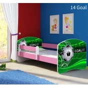 Dječji krevet ACMA s motivom, bočna roza 160x80 cm 14-goal