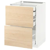 METOD / MAXIMERA Pod.orm.2front/2dnj/1srd/1vis.fiok, bela/Askersund im. svetlog jasena, 60x60 cm