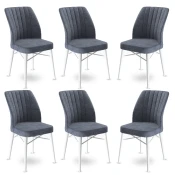 Hanah Home Set 6 trpezarijskih stolica Flex Sivo-Beli