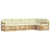 Set vanjskih sofa 6 kom. Bijela i krem Poliester