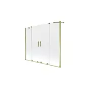 Mexen Velar Duo paravan za kopalno kad 2-krilni drsni 180 x 150 cm, prozorno, zlato - 896-180-000-02-50