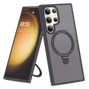 Ovitek za telefon Metallic MagSafe za Samsung Galaxy S23 Ultra, roza/črna