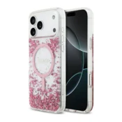 Maska Guess Resin Bottom Glitter MagSafe zaiPhone 17 Pro Max pink