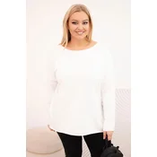 Asimetrična bluza za večje velikosti z dolgimi rokavi