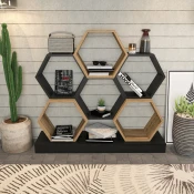 Hanah Home Polica 120x109x29,5cm Crno-Hrast
