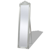 vidaXL Samostojece zidno ogledalo u baroknom stilu 160 x 40 cm srebrno