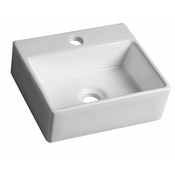 Keramični umivalnik GIULIA, 33,5 x 11,5 x 29 cm, bel - Bela - 17 - 24 - 29.00 - Keramika - Obešen na steno – vijaki - Ne - Sapho - SMALL - 33.50 - 1 odprtina - Rectangle - Majhni umivalnik - 33,5x11,5x29 cm