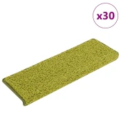 Prostirke za stepenice 30 kom 65x21x4 cm Zelene s pravokutnim rubom