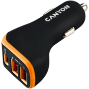 CANYON car charger C-08 PD 18W USB-C 2USB-A Black Orange