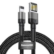 Baseus Baseus Cafule dvostranski USB Lightning kabel 1,5A 2m (siv+črn), (20627560)