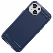 HURTEL Fleksibilen karbonski ovitek z vzorcem karbona za iPhone 15 - moder